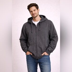 COTTON  HERITAGE Gray men sweater with hoodie/XXL